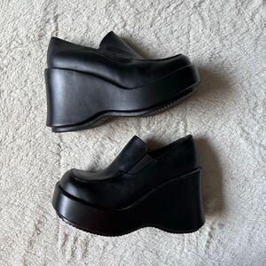 Y2K Soda Platform Chunky Black Wedges Women’s Heels